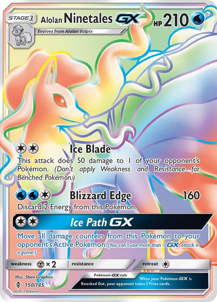 Alolan Ninetales GX Secret 150/145 (SM - Guardians Rising)  - Holofoil | Good Games Adelaide SA