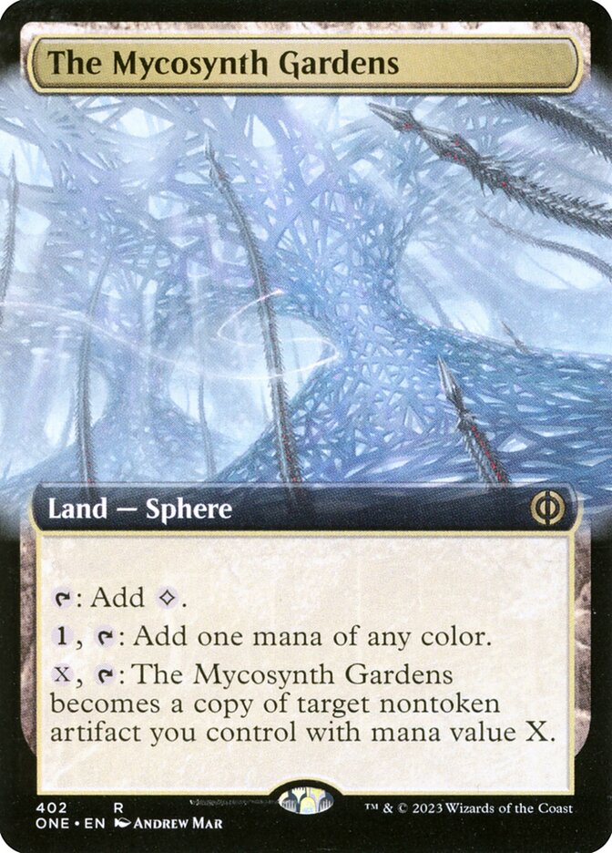 The Mycosynth Gardens 402/271 (Phyrexia: All Will Be One)  - Extended Art Foil | Good Games Adelaide SA