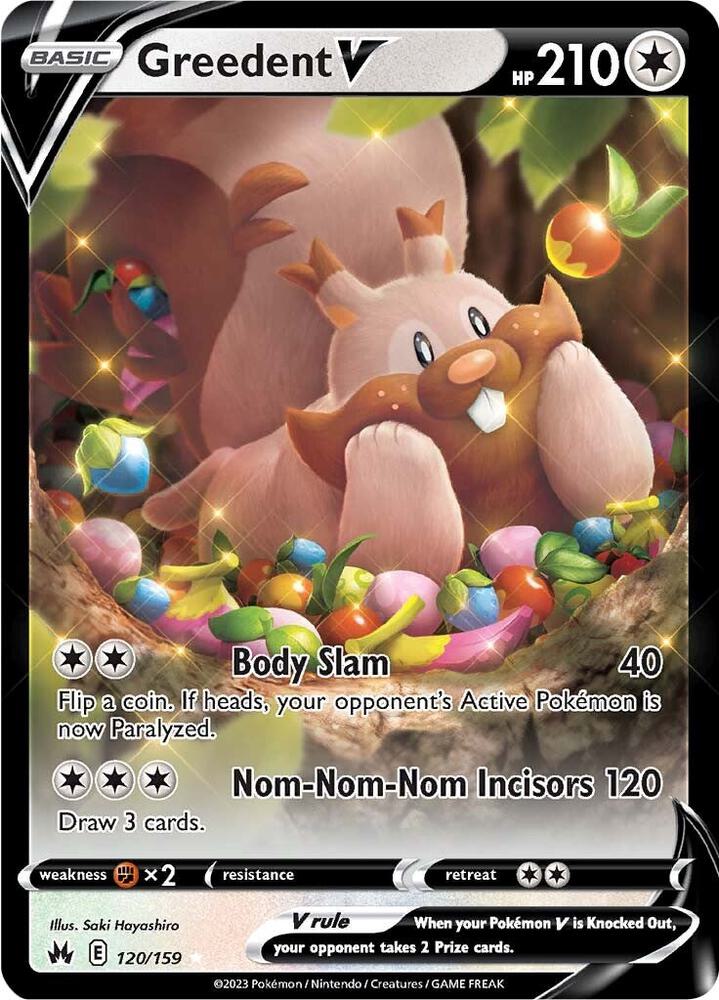 Greedent V 120/159 (Crown Zenith)  - Holofoil | Good Games Adelaide SA