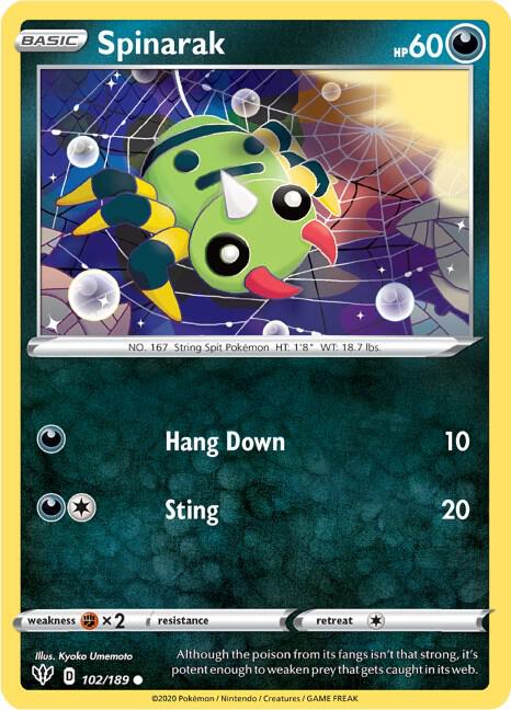 Spinarak 102/189 (SWSH03: Darkness Ablaze)  | Good Games Adelaide SA