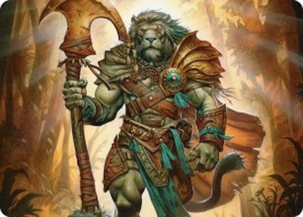 Ajani Outland Chaperone Art Card 28 (Art Series: Lorwyn Eclipsed)  | Good Games Adelaide SA