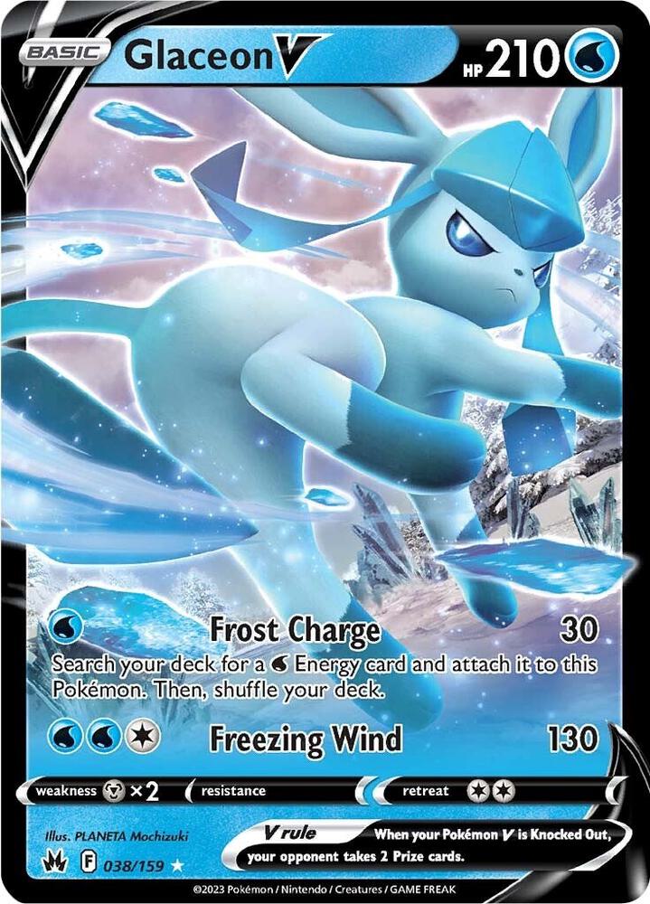 Glaceon V 038/159 (Crown Zenith)  - Holofoil | Good Games Adelaide SA