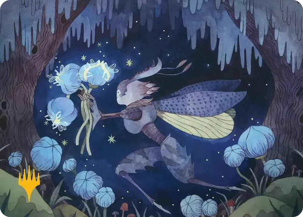 Bitterbloom Bearer Art Card Gold Stamped Planeswalker Symbol 38 (Art Series: Lorwyn Eclipsed)  | Good Games Adelaide SA
