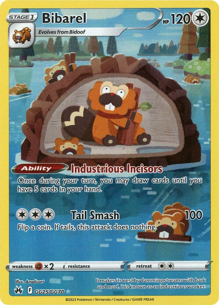 Bibarel GG25/GG70 (Crown Zenith: Galarian Gallery)  - Holofoil | Good Games Adelaide SA