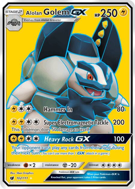 Alolan Golem GX Full Art 102/111 (SM - Crimson Invasion)  - Holofoil | Good Games Adelaide SA