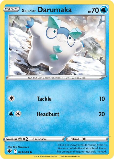 Galarian Darumaka 043/189 (SWSH03: Darkness Ablaze)  | Good Games Adelaide SA