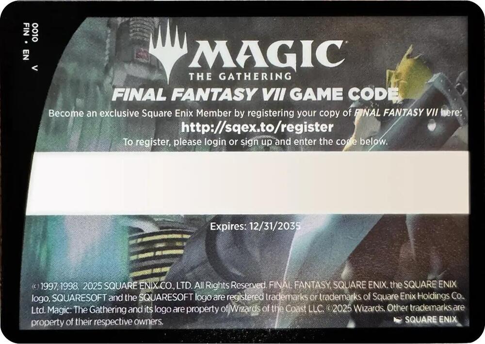 FINAL FANTASY VII Game Code Card 10 (FINAL FANTASY)  | Good Games Adelaide SA