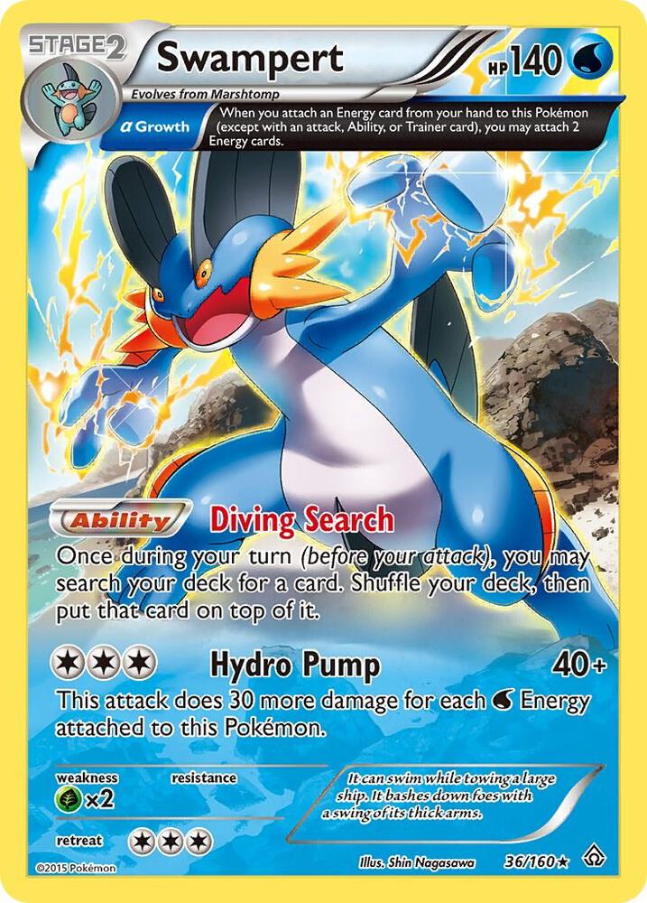 Swampert Alpha 36/160 (XY - Primal Clash)  - Holofoil | Good Games Adelaide SA