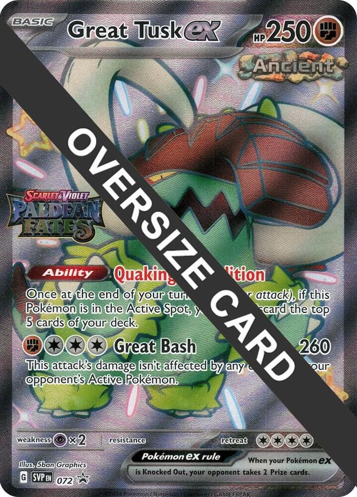 Great Tusk ex 072 Paldean Fates Stamped 072 (Jumbo Cards)  - Holofoil | Good Games Adelaide SA