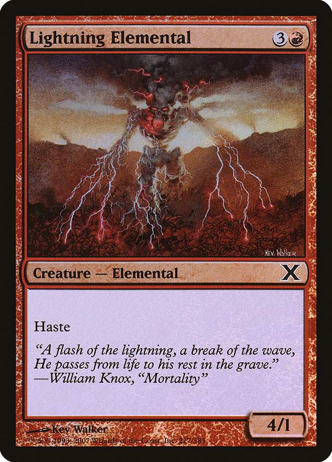 Lightning Elemental 217 (10th Edition)  - Foil | Good Games Adelaide SA