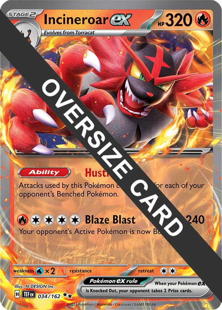 Incineroar ex 034 162 034/162 (Jumbo Cards)  - Holofoil | Good Games Adelaide SA