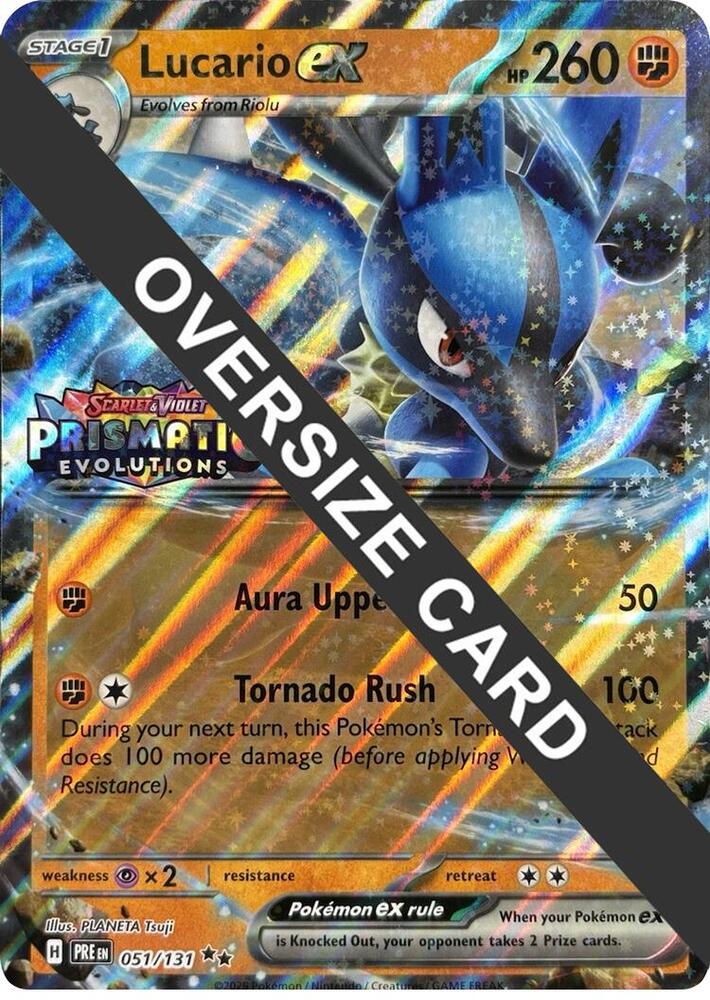 Lucario ex Prismatic Evolutions Stamp 051/131 (Jumbo Cards)  - Holofoil | Good Games Adelaide SA