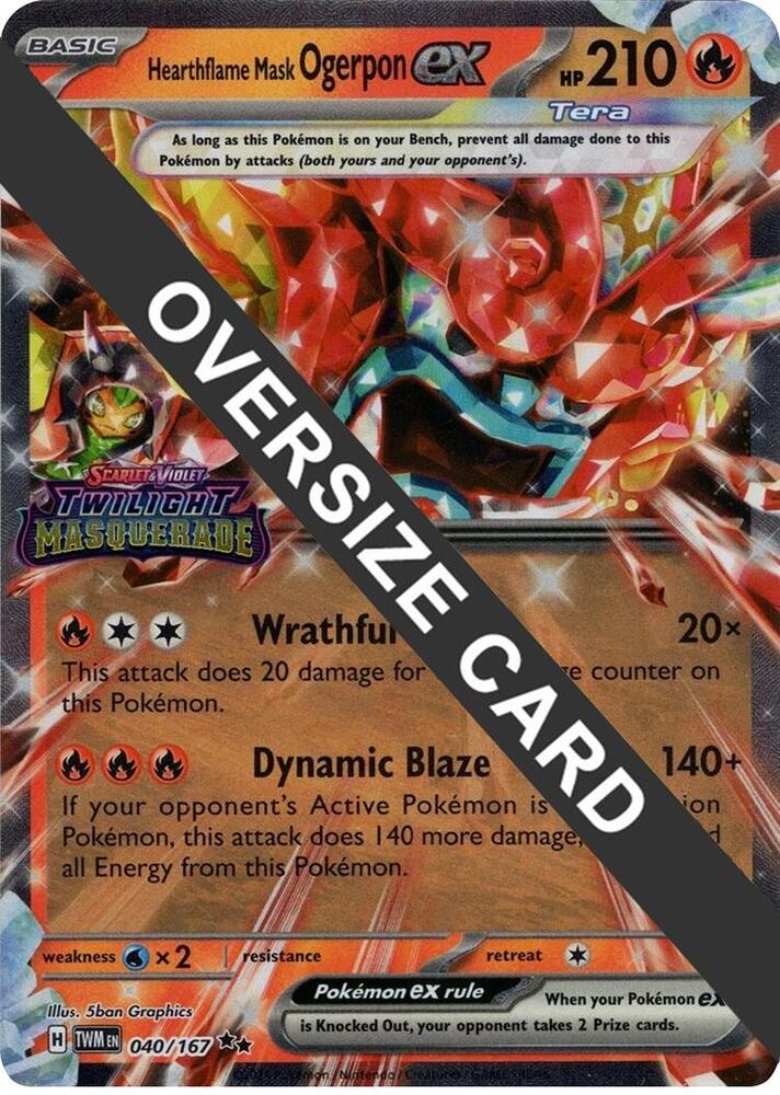 Hearthflame Mask Ogerpon ex Twilight Masquerade Stamp 040/167 (Jumbo Cards)  - Holofoil | Good Games Adelaide SA