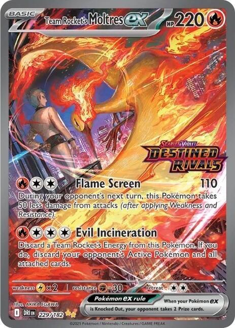 Team Rocket's Moltres ex Destined Rivals Stamp 229/182 (Miscellaneous Cards & Products)  - Holofoil | Good Games Adelaide SA