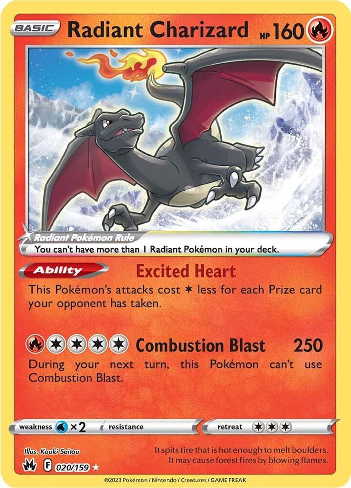 Radiant Charizard 020/159 (Crown Zenith)  - Holofoil | Good Games Adelaide SA
