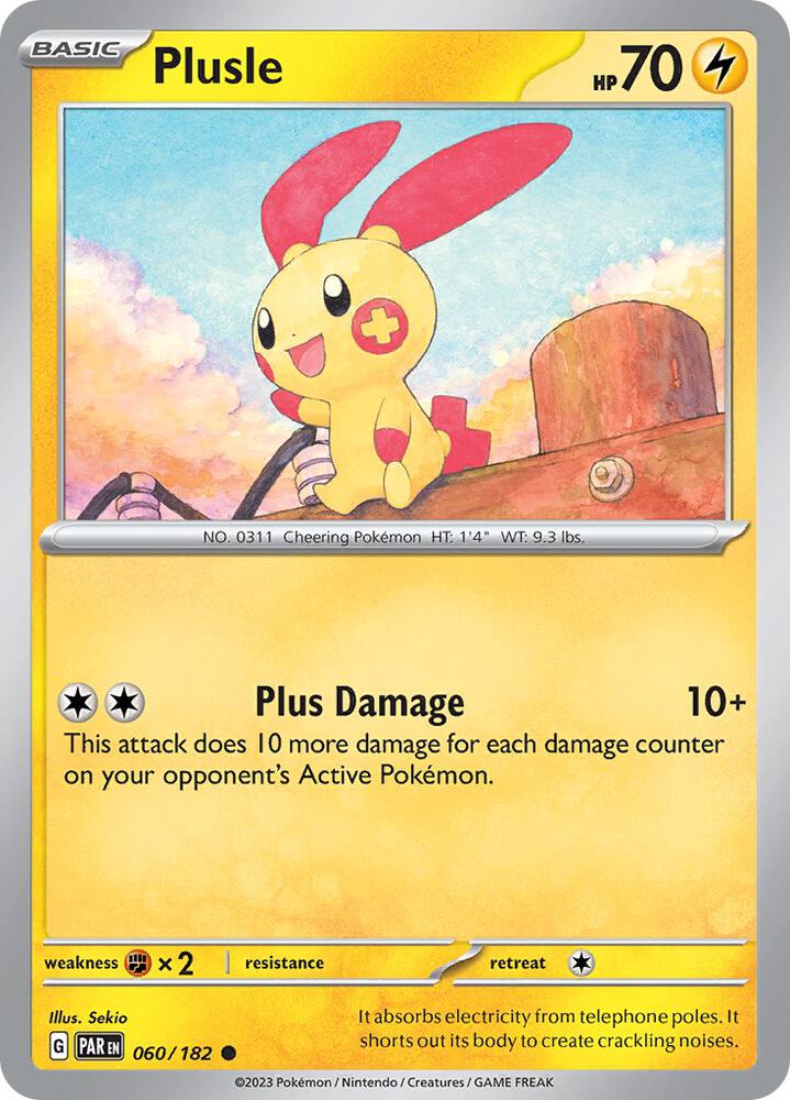 Plusle 060 182 060/182 (SV04: Paradox Rift)  - Reverse Holofoil | Good Games Adelaide SA