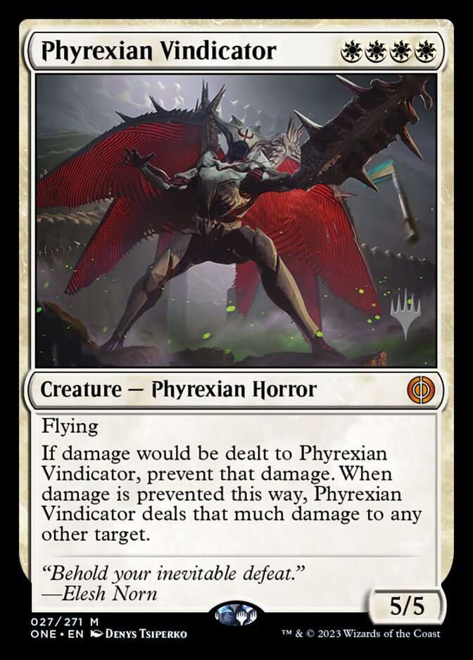 Phyrexian Vindicator 27p/160 (Promo Pack: Phyrexia: All Will Be One)  | Good Games Adelaide SA