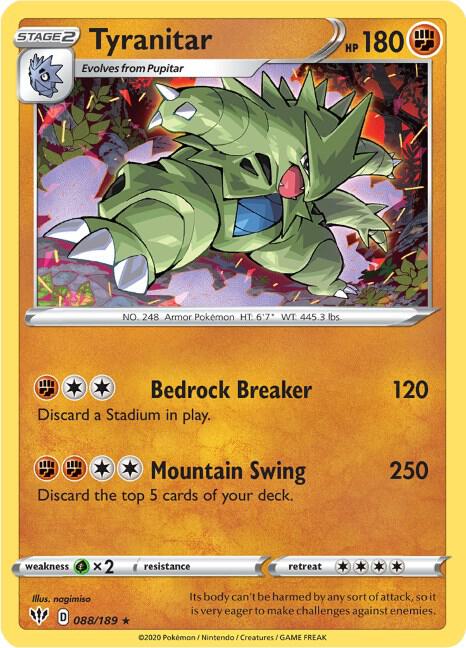 Tyranitar 088/189 (SWSH03: Darkness Ablaze)  - Holofoil | Good Games Adelaide SA