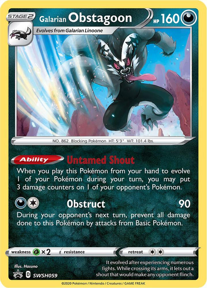 Galarian Obstagoon SWSH059 (SWSH: Sword & Shield Promo Cards)  - Holofoil | Good Games Adelaide SA