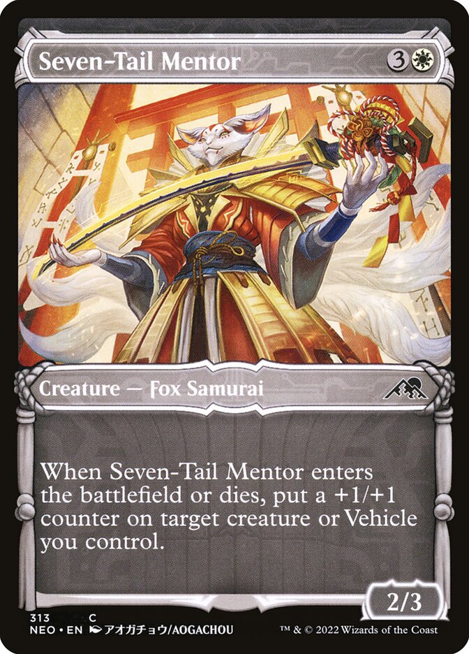 Seven-Tail Mentor 313 (Kamigawa: Neon Dynasty)  - Showcase Foil | Good Games Adelaide SA