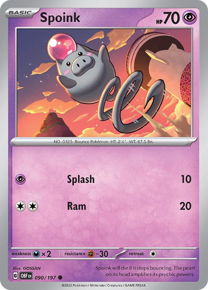 Spoink 090/197 (SV03: Obsidian Flames)  | Good Games Adelaide SA