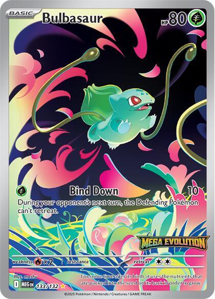 Bulbasaur 133 132 Mega Evolution Stamped 133/132 (Miscellaneous Cards & Products)  - Holofoil | Good Games Adelaide SA