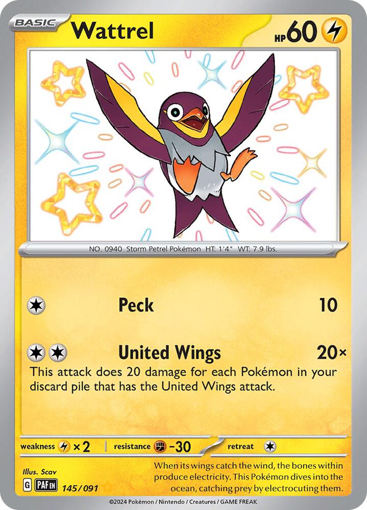 Wattrel 145/091 (SV: Paldean Fates)  - Holofoil | Good Games Adelaide SA