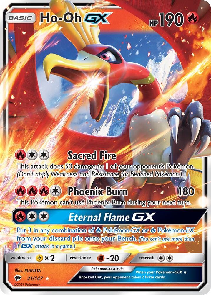 Ho Oh GX 21/147 (SM - Burning Shadows)  - Holofoil | Good Games Adelaide SA