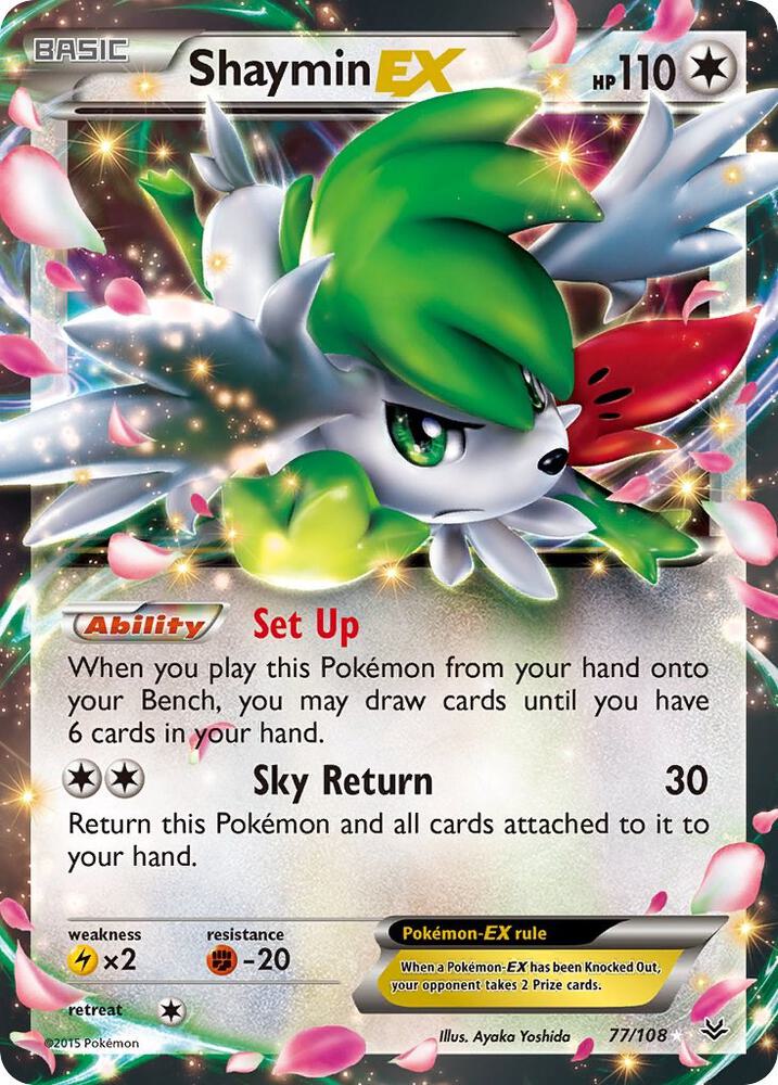 Shaymin EX 77/108 (XY - Roaring Skies)  - Holofoil | Good Games Adelaide SA