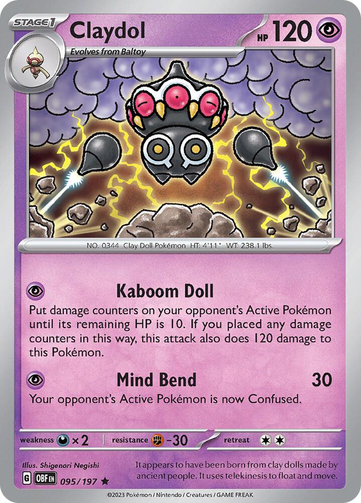 Claydol 095/197 (SV03: Obsidian Flames)  - Holofoil | Good Games Adelaide SA