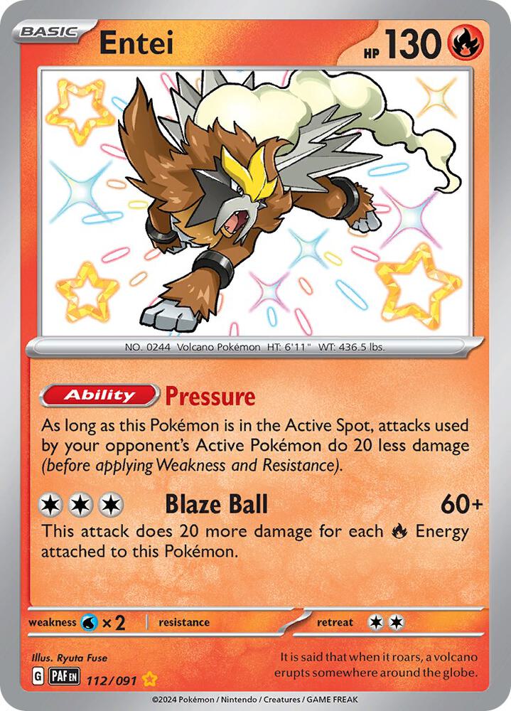 Entei 112/091 (SV: Paldean Fates)  - Holofoil | Good Games Adelaide SA