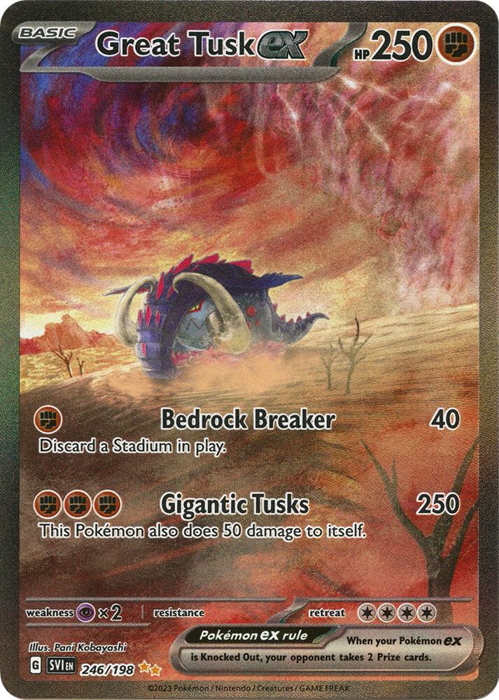 Great Tusk ex 246 198 246/198 (SV01: Scarlet & Violet Base Set)  - Holofoil | Good Games Adelaide SA