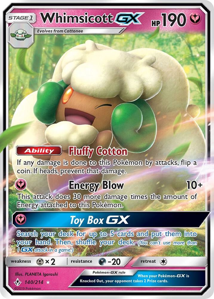 Whimsicott GX 140/214 (SM - Unbroken Bonds)  - Holofoil | Good Games Adelaide SA