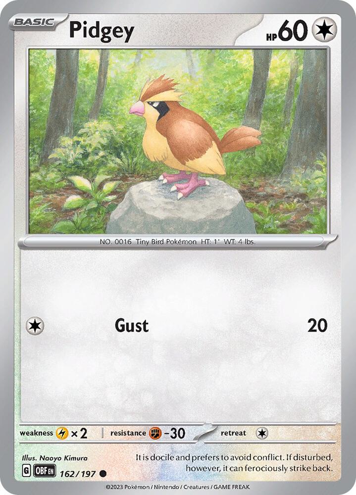 Pidgey 162/197 (SV03: Obsidian Flames)  | Good Games Adelaide SA