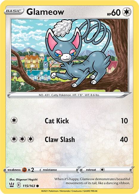 Glameow 115/163 (SWSH05: Battle Styles)  | Good Games Adelaide SA