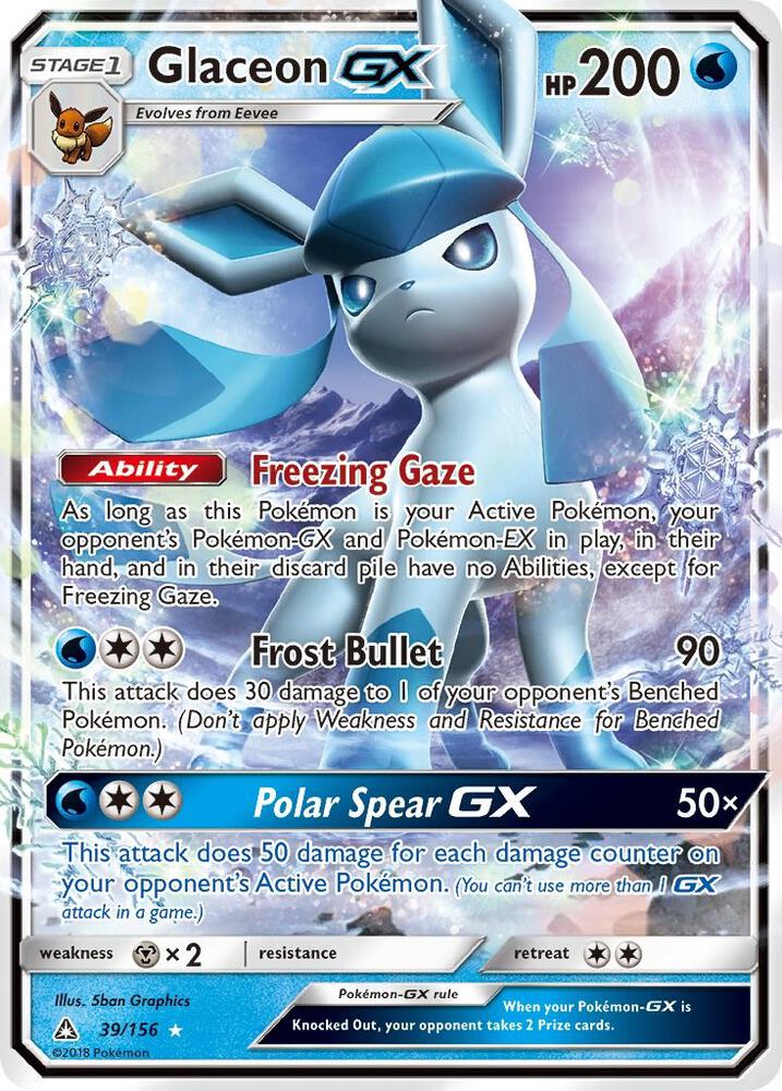 Glaceon GX 39/156 (SM - Ultra Prism)  - Holofoil | Good Games Adelaide SA