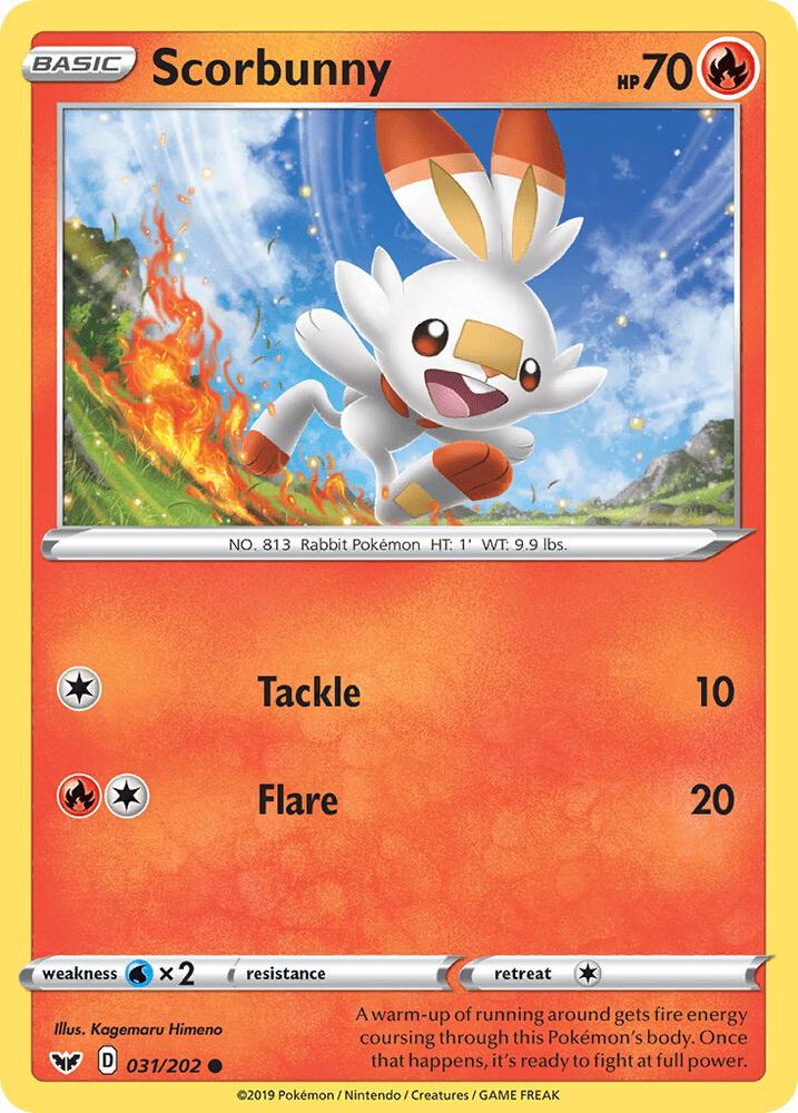 Scorbunny 031/202 (SWSH01: Sword & Shield Base Set)  | Good Games Adelaide SA