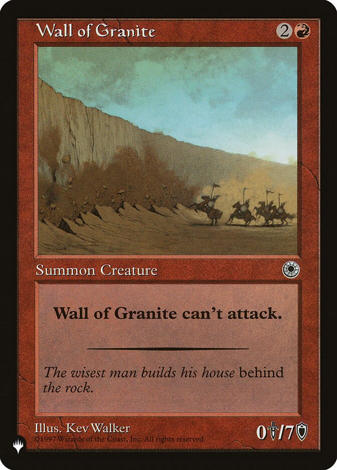 Wall of Granite  (The List Reprints)  | Good Games Adelaide SA