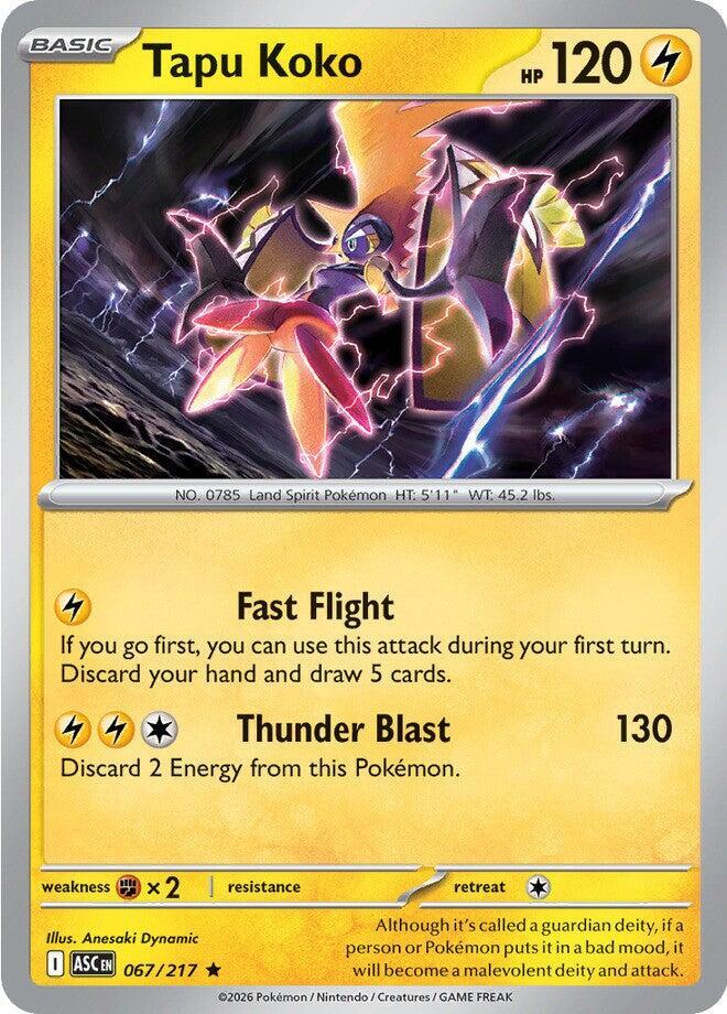 Tapu Koko 067/217 (ME: Ascended Heroes)  - Holofoil | Good Games Adelaide SA