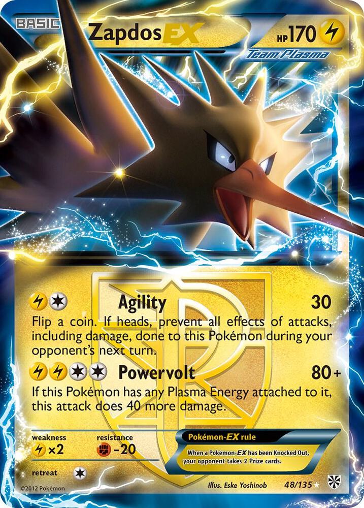 Zapdos EX Team Plasma 48/135 (Plasma Storm)  - Holofoil | Good Games Adelaide SA