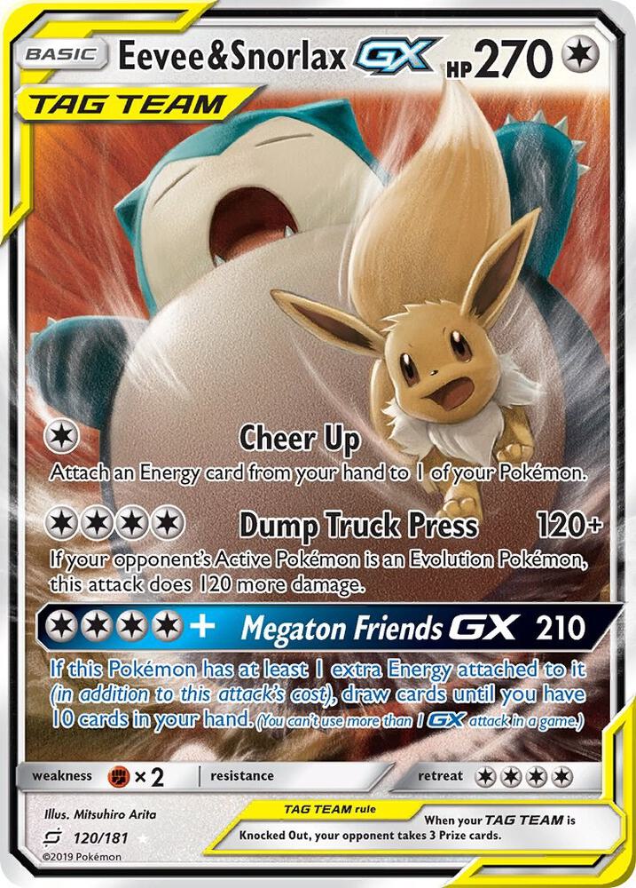 Eevee and Snorlax GX 120/181 (SM - Team Up)  - Holofoil | Good Games Adelaide SA