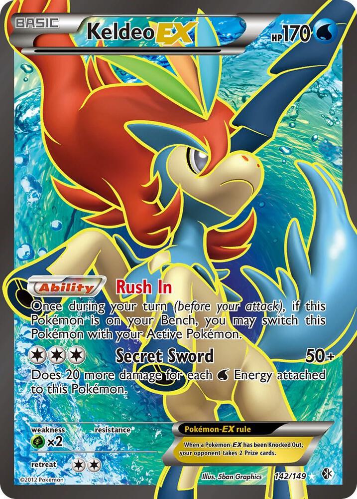 Keldeo EX Full Art 142/149 (Boundaries Crossed)  - Holofoil | Good Games Adelaide SA