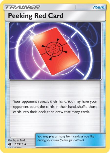 Peeking Red Card 97/111 (SM - Crimson Invasion)  | Good Games Adelaide SA