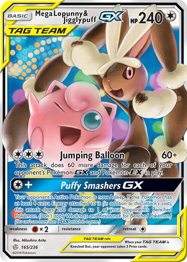 Mega Lopunny and Jigglypuff GX 165/236 (SM - Cosmic Eclipse)  - Holofoil | Good Games Adelaide SA