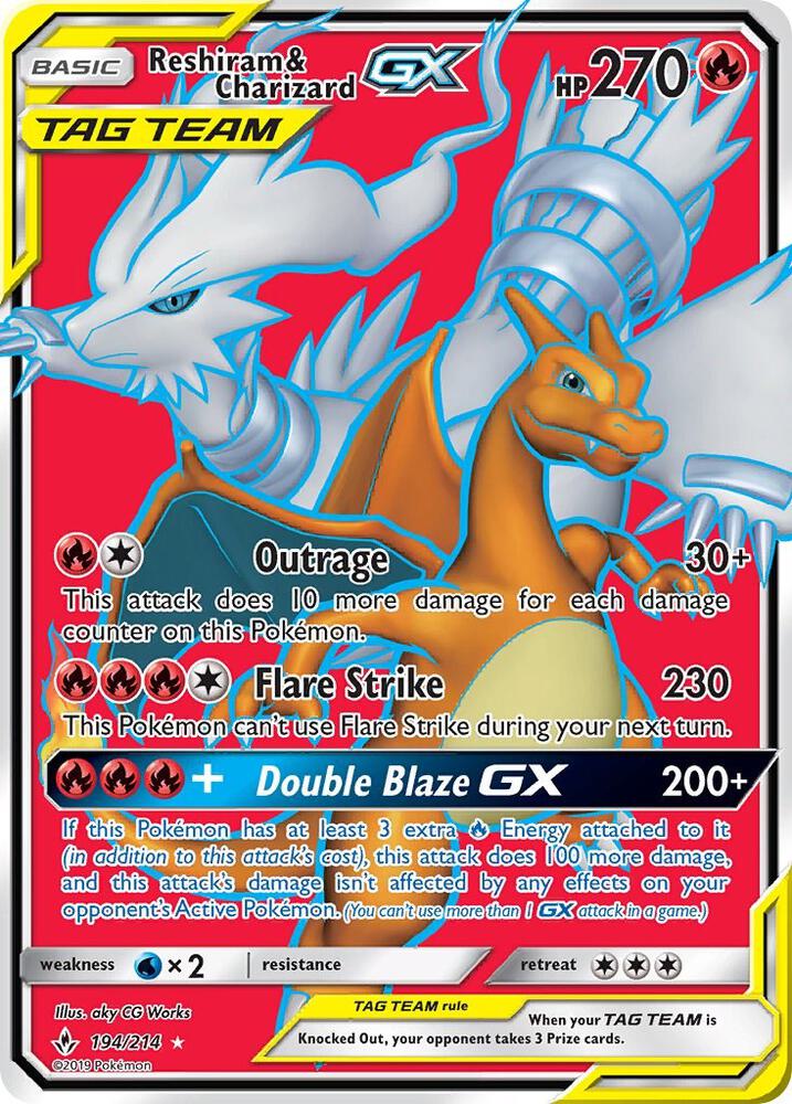 Reshiram and Charizard GX Full Art 194/214 (SM - Unbroken Bonds)  - Holofoil | Good Games Adelaide SA