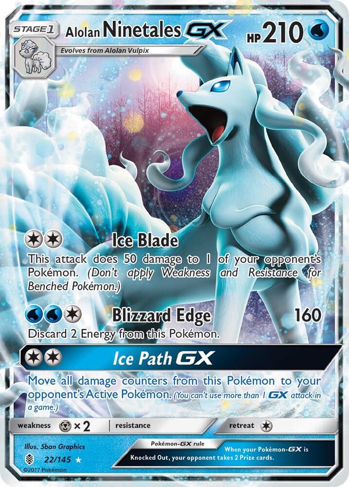 Alolan Ninetales GX 22/145 (SM - Guardians Rising)  - Holofoil | Good Games Adelaide SA