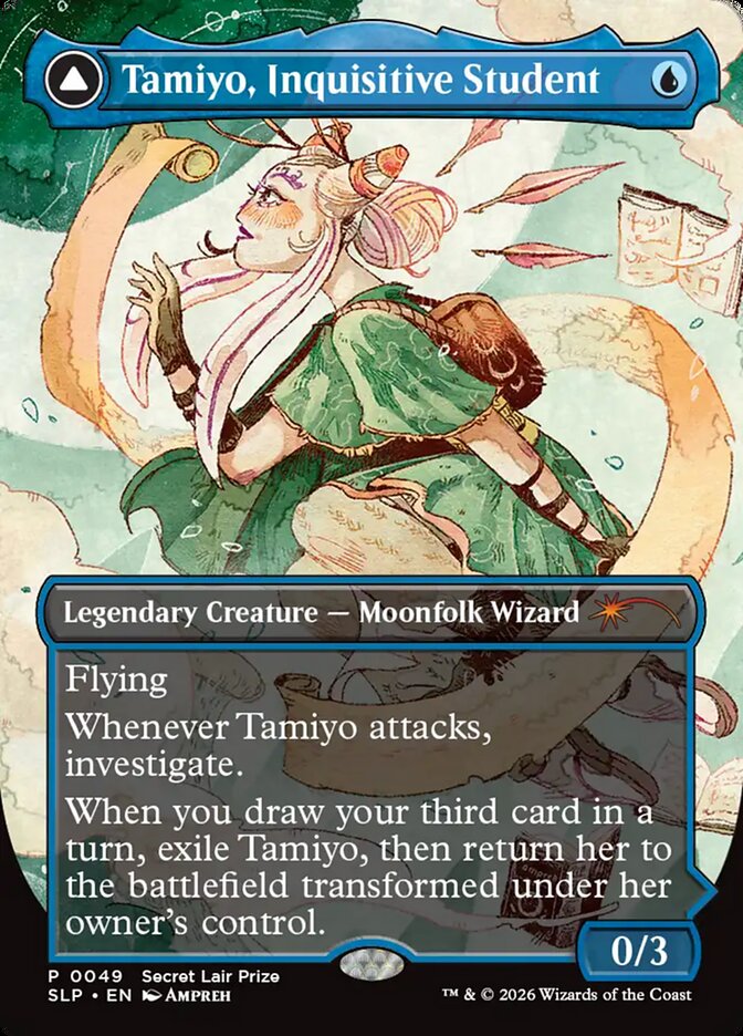 Tamiyo, Inquisitive Student // Tamiyo, Seasoned Scholar 49 (Secret Lair Showdown)  - Borderless | Good Games Adelaide SA