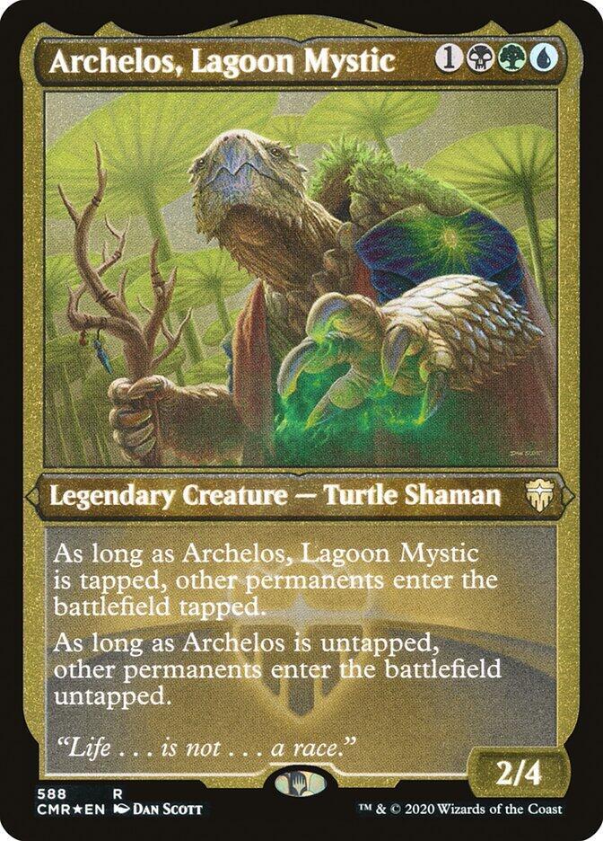 Archelos Lagoon Mystic Foil Etched 588 (Commander Legends)  - Foil | Good Games Adelaide SA