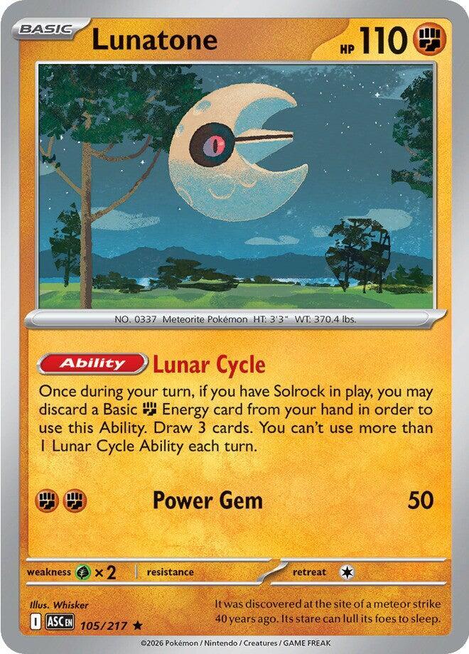 Lunatone 105/217 (ME: Ascended Heroes)  - Holofoil | Good Games Adelaide SA