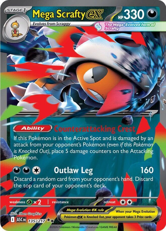 Mega Scrafty ex 135/217 (ME: Ascended Heroes)  - Holofoil | Good Games Adelaide SA